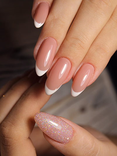 Beautiful hands with French manicure